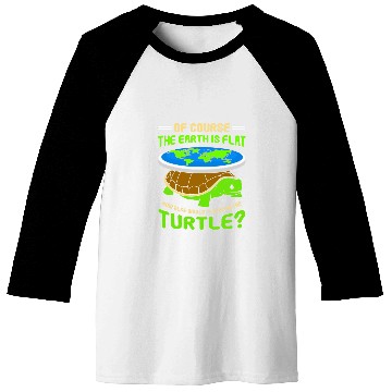 Discover Turtle Pet funny flat earth text design turtle earth Baseball Tees
