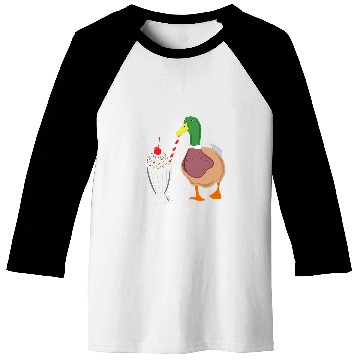 Discover Duck Pet Milkshake Duck Funny Cartoon Mallard Duck Graphic Baseball Tees