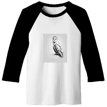 Discover Owl Pet Barn Owl Dark Night Hunter Drawing Baseball Tees