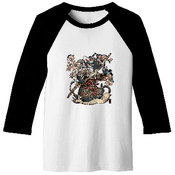 Discover Japanese Samurai Cat Tattoo vintages Kawaii Ninja Baseball Tees