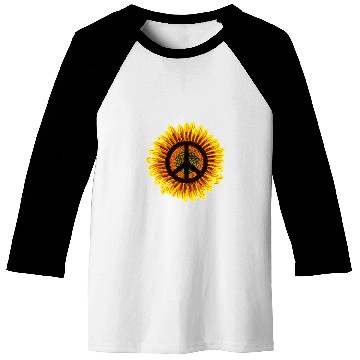 Discover Sunflower Peace Sign 1960s 1970s Hippie Flower Retro Baseball Tees
