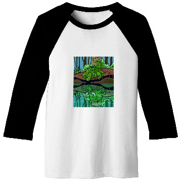 Discover Dragon Pet Crocodile Dragon Fairy Tale Reflective Image Baseball Tees