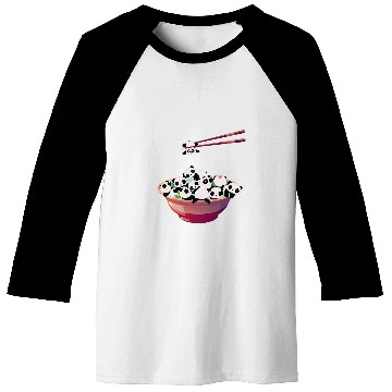 Discover Panda Pet Bowl of Tangyuan Yuanxiao Chinese Lunar New Year Baseball Tees