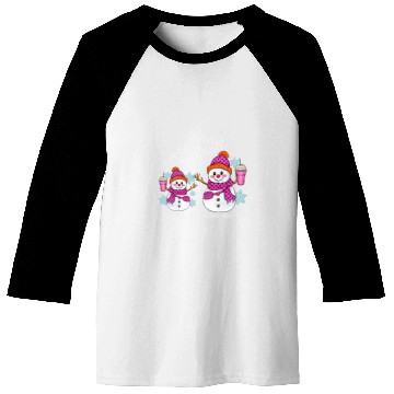 Discover Coffee Fun I m Just Chillin Snowman with Coffee Mom and Me Baseball Tees