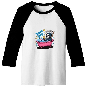Discover Duck Pet Off Grim Reaper Spooky Snarky Skeletons Funny Baseball Tees