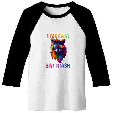 Discover Raccoon Pet Live Fast Eat Trash Panda Colorful Baseball Tees