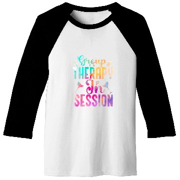 Discover Wines Fun Group Therapy in Session Funny Group Drinking Baseball Tees