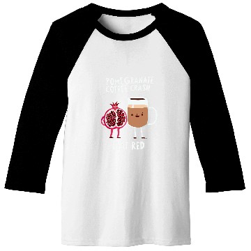 Discover Coffee Fun Cute FLAT RED POMEGRANATE COFFEE CRASH Trendy Design Baseball Tees