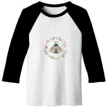 Discover Celestial Moth With Flowers Baseball Tees