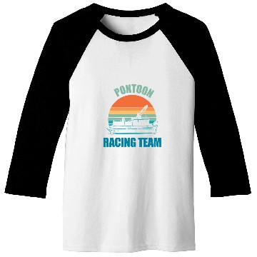 Discover Pontoon Fun Racing Team Boating Baseball Tees