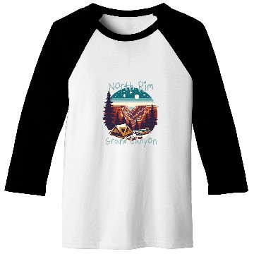 Discover North Rim Grand Canyon Camping Baseball Tees
