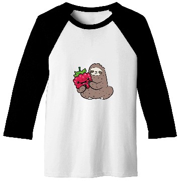 Discover Sloth Pet With Raspberry Fruit Cute Raspberries And Sloth Baseball Tees