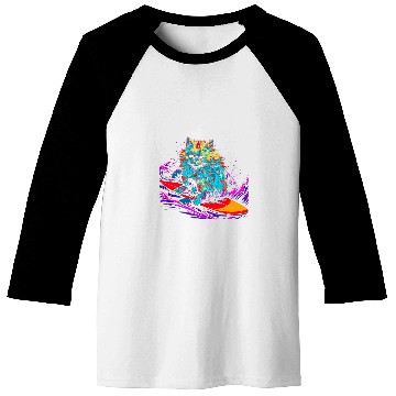 Discover Persian Cat Surf Baseball Tees