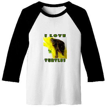 Discover Turtle Pet I Love Turtles Funny Cute Box Turtle Girls Boys Kids Youth Baseball Tees