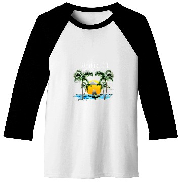 Discover Waikiki Hawaii Paradise Baseball Tees