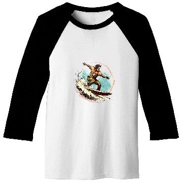 Discover Twilight Tide Surfing Under the Sunset Sky Baseball Tees