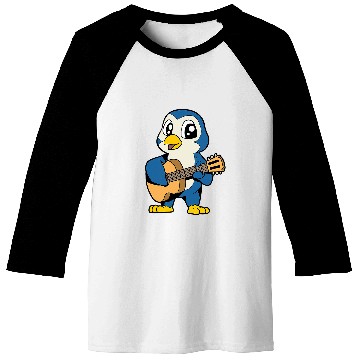 Discover Penguin Pet Cartoon penguin playing guitar Baseball Tees