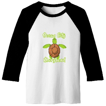 Discover Turtle Pet Ocean City Maryland Beach Whimsy Cute Loggerhead Turtle Baseball Tees