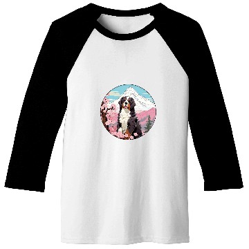 Discover Bernese Mountain Dog Mount Fuji Funny Japan Baseball Tees