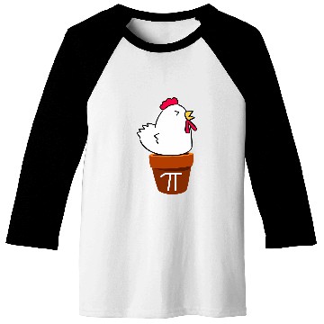 Discover Cute Chicken Pot Pie Funny Math Pun Pi Symbol Baseball Tees