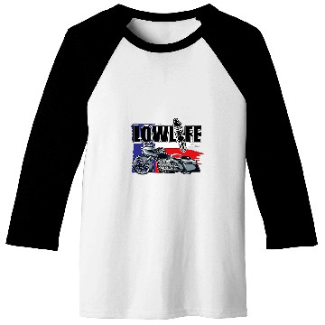 Discover Bagger Motorcycle Texas Flag  Chicano Vicla Lowrider Bikes Baseball Tees