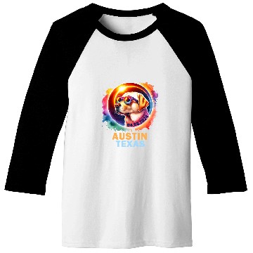 Discover Austin Texas Total Solar Eclipse 2024 Labrador Retriever Dog Baseball Tees