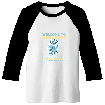 Discover Funny Night Shift Quote Owl Graveyard Shift Baseball Tees