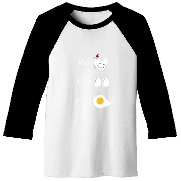 Discover Derivative Function Math Teacher Fried Egg Derivative Chicken Baseball Tees