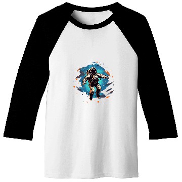 Discover Astronaut Floating in Outer Space Baseball Tees