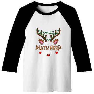 Discover Im The Math Nerd Reindeer Christmas Baseball Tees