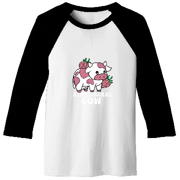 Discover Cow Lover Kawaii Strawberry Cow crazys Cow Lady Farm Animal Lover Baseball Tees