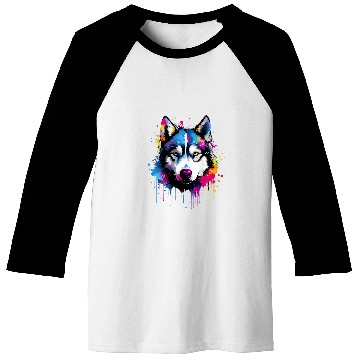 Discover Colorful Siberian Husky Dog Baseball Tees