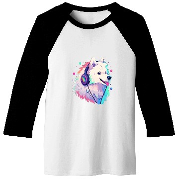 Discover Cute Samoyed DJ Electronic Music Festival Baseball Tees