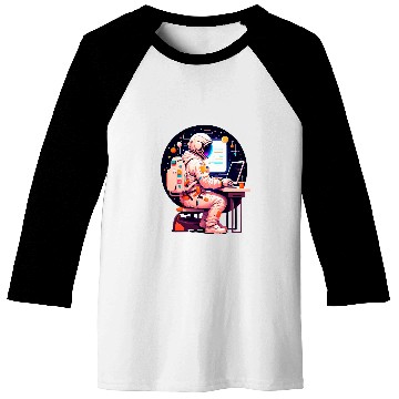 Discover Astronaut Explorer Galaxy Coding Laptop Space Baseball Tees