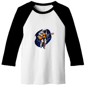 Discover Astronaut Floating In Space Playing An Acoustic Guitar 2 Baseball Tees