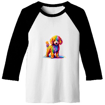 Discover Colorful Cute Funny Rainbow Dog Poodle Baseball Tees