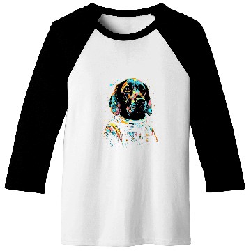 Discover German Shorthaired Pointer Astronaut Dog in Space Fun Black Baseball Tees