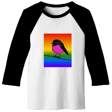 Discover Rose Robin Rainbow Bird Birdlover Birdwatcher Diversity Baseball Tees