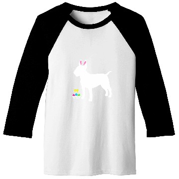 Discover Bull Terrier Easter Bunny Dog Silhouette Baseball Tees
