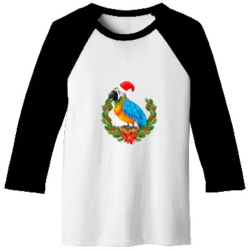 Discover Mistletoe Tropical Parrot Hawaiian Summer Christmas In July Baseball Tees