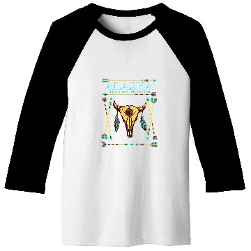 Discover Bull Skull Alaska Native American Alaska Tribal Art Baseball Tees