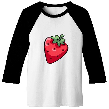 Discover Fun whimsical now pop art strawberry Baseball Tees