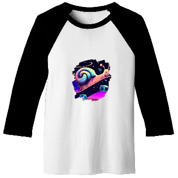 Discover Snail Skateboarding Outer Space Retro vintages Skater Snails Baseball Tees