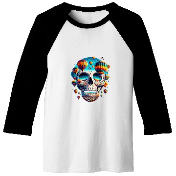 Discover Soaring Spirit Skull Balloon Flight Joy Balloon Albuquerque Baseball Tees