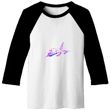 Discover Colorful Fighter jet Airplane Art Baseball Tees
