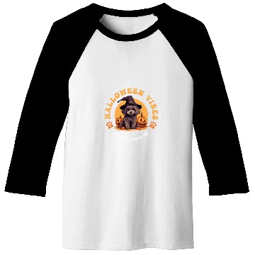 Discover Halloween Witch Hat Pumpkin Dogs Mom Poodle 1 Baseball Tees