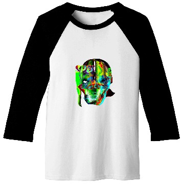 Discover Halloween Joyful Art Skeleton Baseball Tees