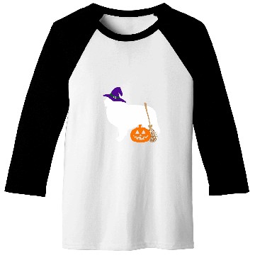 Discover Great Pyrenees Halloween Dog Wearing Witch Hat Baseball Tees
