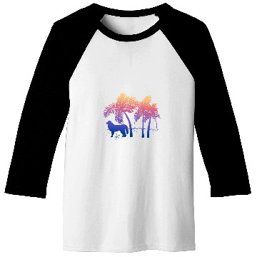 Discover Great Pyrenees Ombre Beach Sunrise Baseball Tees
