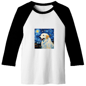 Discover Great Pyrenees Starry Night For Dog Mom Dog Dad Baseball Tees
